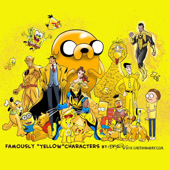 Yellow clearance cartoon characters