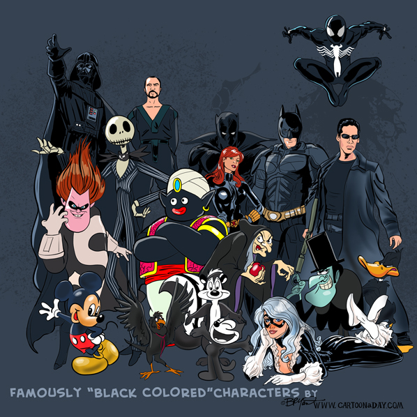 Famously Black Colored Characters ❤ Cartoon « Cartoon A Day
