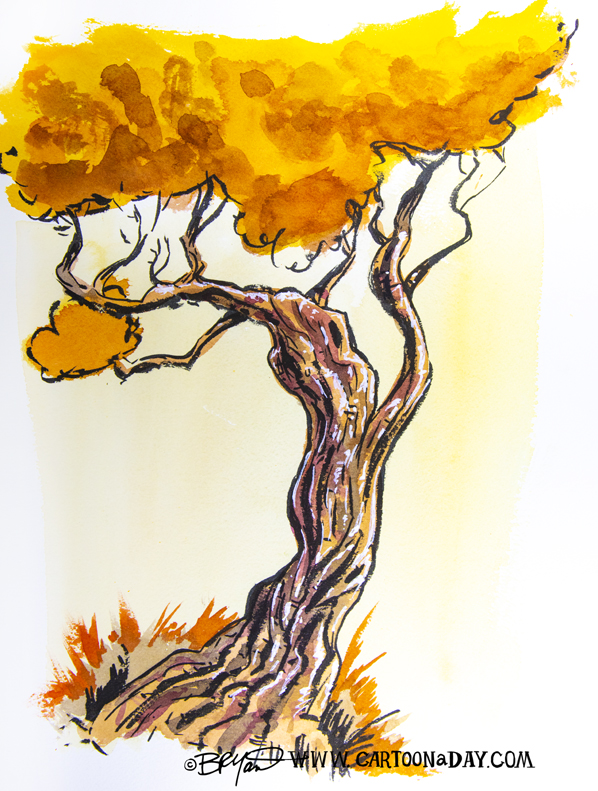 twiggy-tree-yellow-watercolor-598