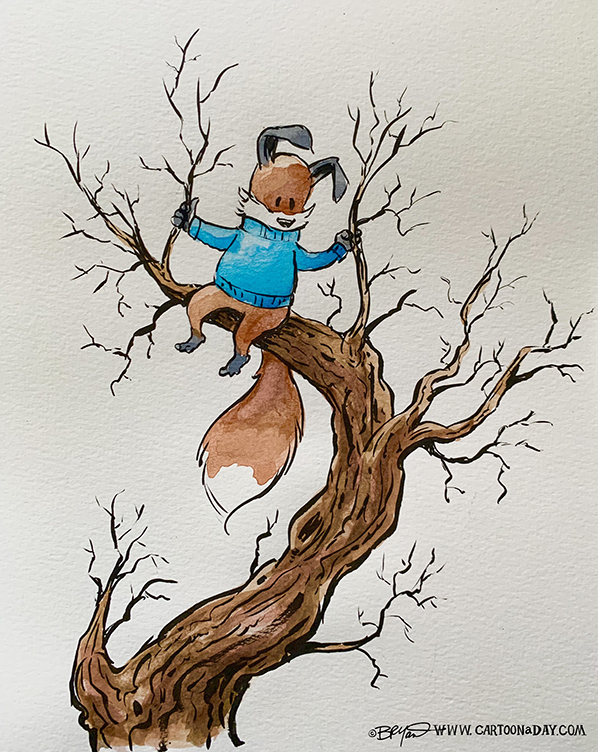 Kit-fox-tree-watercolor-598