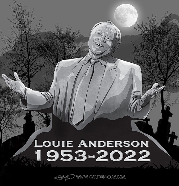 Louie Anderson Dies Celebrity Gravestone Cartoon