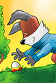 Kit the Fox finds Easter Eggs
