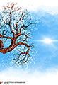 Twiggy Blue Tree Illustration